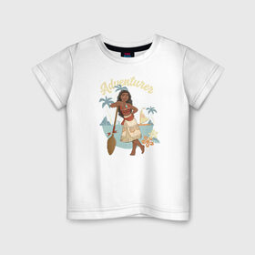 Детская футболка хлопок с принтом Моана в Курске, 100% хлопок | круглый вырез горловины, полуприлегающий силуэт, длина до линии бедер | disney princess | moana | vdkimel | моана