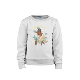 Детский свитшот хлопок с принтом Моана в Курске, 100% хлопок | круглый вырез горловины, эластичные манжеты, пояс и воротник | disney princess | moana | vdkimel | моана