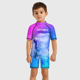 Детский купальный костюм 3D с принтом Deep Purple в Курске, Полиэстер 85%, Спандекс 15% | застежка на молнии на спине | 21 | deep purple | альбом | боб эзрин | рок группа