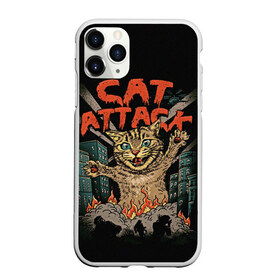 Чехол для iPhone 11 Pro матовый с принтом Нападение гигантского котика в Курске, Силикон |  | attack | attacks | big | cat | cats | catzilla | city | cute | flame | flames | kaiju | kitten | kitty | атака | атакует | большой | город | кайдзю | катастрофа | кот | котенок | котзилла | котик | котострофа | милый | нападает | огонь | огро