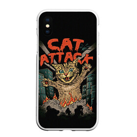 Чехол для iPhone XS Max матовый с принтом Нападение гигантского котика в Курске, Силикон | Область печати: задняя сторона чехла, без боковых панелей | Тематика изображения на принте: attack | attacks | big | cat | cats | catzilla | city | cute | flame | flames | kaiju | kitten | kitty | атака | атакует | большой | город | кайдзю | катастрофа | кот | котенок | котзилла | котик | котострофа | милый | нападает | огонь | огро