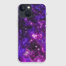 Чехол для iPhone 13 mini с принтом Галактика в Курске,  |  | colors | cosmic | stars | yellow | брызги | звезды | краски | планета | разводы красок