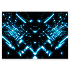 Поздравительная открытка с принтом Neon Lights в Курске, 100% бумага | плотность бумаги 280 г/м2, матовая, на обратной стороне линовка и место для марки
 | Тематика изображения на принте: blue | cyberpunk2077 | girl | neon | неон | неоновая