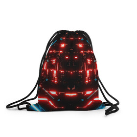 Рюкзак-мешок 3D с принтом Neon Lights в Курске, 100% полиэстер | плотность ткани — 200 г/м2, размер — 35 х 45 см; лямки — толстые шнурки, застежка на шнуровке, без карманов и подкладки | blue | cyberpunk2077 | girl | neon | неон | неоновая