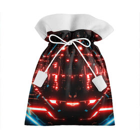 Подарочный 3D мешок с принтом Neon Lights в Курске, 100% полиэстер | Размер: 29*39 см | Тематика изображения на принте: blue | cyberpunk2077 | girl | neon | неон | неоновая