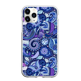 Чехол для iPhone 11 Pro матовый с принтом ВОСТОЧНЫЙ УЗОР в Курске, Силикон |  | восток | гжель | красивый | природа | синий | сказка | узор | фиолетовый | цветы