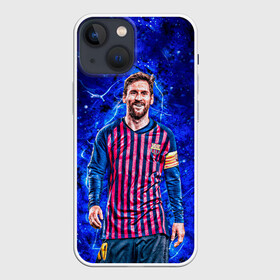 Чехол для iPhone 13 mini с принтом Футболисит в Курске,  |  | lionel messi | messi | абстракция | барса | барселона | бомбордир | газон | гол | дюба | защитник | игра | игрок | игры | камондир | капитан | космос | лидер | месси | мэси | нападающий | пеле | распад