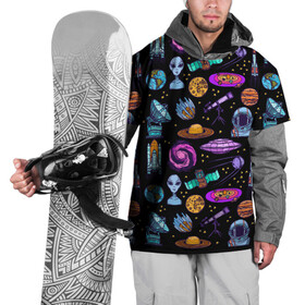 Накидка на куртку 3D с принтом космос в Курске, 100% полиэстер |  | астрономия | вселенная | галактика | графика | гуманоид | звезды | инопланетяне | космос | нло | прешелец