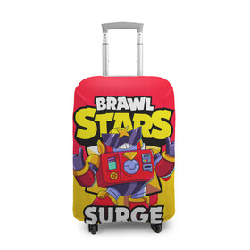 Чехол для чемодана 3D с принтом BRAWL STARS SURGE в Курске, 86% полиэфир, 14% спандекс | двустороннее нанесение принта, прорези для ручек и колес | brawl stars | brawl stars surge | brawler | surge | volt | бравл старз | бравлер | вольт