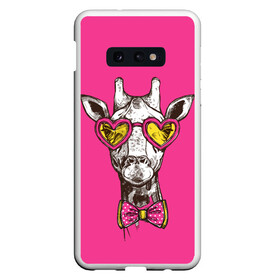 Чехол для Samsung S10E с принтом жираф в очках в Курске, Силикон | Область печати: задняя сторона чехла, без боковых панелей | Тематика изображения на принте: графика | животное | жираф | очки | ретро | рисунок жирафа | розовый | сердечки | солнечные очки | хипстер