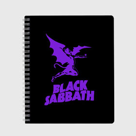 Тетрадь с принтом Black Sabbath в Курске, 100% бумага | 48 листов, плотность листов — 60 г/м2, плотность картонной обложки — 250 г/м2. Листы скреплены сбоку удобной пружинной спиралью. Уголки страниц и обложки скругленные. Цвет линий — светло-серый
 | black sabbath | hard rock | heavy metal | блэк сабат | группы | метал | музыка | оззи осборн | рок | хард рок | хэви метал