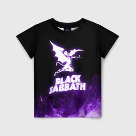 Детская футболка 3D с принтом Black Sabbath NEON в Курске, 100% гипоаллергенный полиэфир | прямой крой, круглый вырез горловины, длина до линии бедер, чуть спущенное плечо, ткань немного тянется | black sabbath | hard rock | heavy metal | purple | блэк сабат | группы | метал | музыка | оззи осборн | рок | фиолетовый | хард рок | хэви метал