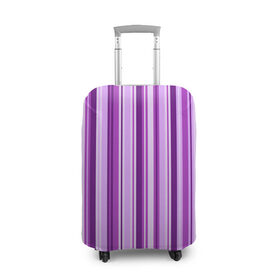 Чехол для чемодана 3D с принтом Фиолетово-чёрные полосы в Курске, 86% полиэфир, 14% спандекс | двустороннее нанесение принта, прорези для ручек и колес | вертикальные полосы | вертикальный рисунок | линии | полосы | розовый | светлый | темный | фиолетовый | черный