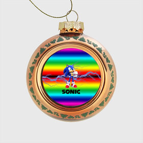 Стеклянный ёлочный шар с принтом SONIC RAINBOW в Курске, Стекло | Диаметр: 80 мм | hedgehog | metal sonic | silver | silver the hedgehog | sonic | sonic boom | sonic the hedgehog | ёж сонник | игры | соник | фильмы