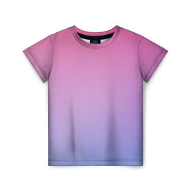 Детская футболка 3D с принтом Восход солнца в Курске, 100% гипоаллергенный полиэфир | прямой крой, круглый вырез горловины, длина до линии бедер, чуть спущенное плечо, ткань немного тянется | арт | восход | восход солнца | градиент | закат | закат ночи | розовый | синий | фиолетовый