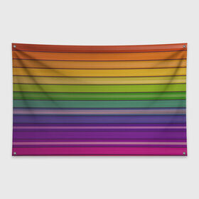 Флаг-баннер с принтом Радужные линии в Курске, 100% полиэстер | размер 67 х 109 см, плотность ткани — 95 г/м2; по краям флага есть четыре люверса для крепления | вертикальные линии | вертикальный рисунок | линии | радуга | цвета | яркие цвета