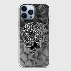 Чехол для iPhone 13 Pro Max с принтом Cell skull в Курске,  |  | cell | grin | jaw | metal | skull | teeth | зубы | металл | оскал | пасть | соты | череп