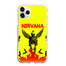Чехол для iPhone 11 Pro Max матовый с принтом NIRVANA в Курске, Силикон |  | nirvana | smile | ангел | курт кобейн | нирвана | скелет | смайл | телечия мышы