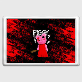 Магнит 45*70 с принтом ROBLOX PIGGY - СВИНКА ПИГГИ в Курске, Пластик | Размер: 78*52 мм; Размер печати: 70*45 | pig | piggy | roblox | игра | компьютерная игра | логотип | онлайн | онлайн игра | пигги | поросенок | роблакс | роблокс | свинка | свинья