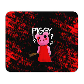 Коврик для мышки прямоугольный с принтом ROBLOX PIGGY - СВИНКА ПИГГИ в Курске, натуральный каучук | размер 230 х 185 мм; запечатка лицевой стороны | pig | piggy | roblox | игра | компьютерная игра | логотип | онлайн | онлайн игра | пигги | поросенок | роблакс | роблокс | свинка | свинья