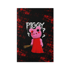 Обложка для паспорта матовая кожа с принтом ROBLOX PIGGY - СВИНКА ПИГГИ в Курске, натуральная матовая кожа | размер 19,3 х 13,7 см; прозрачные пластиковые крепления | pig | piggy | roblox | игра | компьютерная игра | логотип | онлайн | онлайн игра | пигги | поросенок | роблакс | роблокс | свинка | свинья