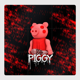 Магнитный плакат 3Х3 с принтом ROBLOX PIGGY - СВИНКА ПИГГИ в Курске, Полимерный материал с магнитным слоем | 9 деталей размером 9*9 см | pig | piggy | roblox | игра | компьютерная игра | логотип | онлайн | онлайн игра | пигги | поросенок | роблакс | роблокс | свинка | свинья