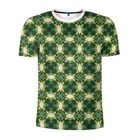 Мужская футболка 3D спортивная с принтом Зеленые драгоценности в Курске, 100% полиэстер с улучшенными характеристиками | приталенный силуэт, круглая горловина, широкие плечи, сужается к линии бедра | Тематика изображения на принте: 
