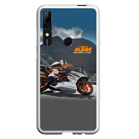 Чехол для Honor P Smart Z с принтом KTM Racing team в Курске, Силикон | Область печати: задняя сторона чехла, без боковых панелей | Тематика изображения на принте: clouds | ktm | motorcycle | mountains | nature | racer | racing | route | sky | team | гонщик | горы | мотоцикл | небо | облака | природа | трасса