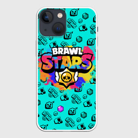 Чехол для iPhone 13 mini с принтом Brawl Stars в Курске,  |  | brawl stars | game | акварель | бравл старс | брызги | игра | краска | леон | персонажи | радуга | разводы | разноцветный