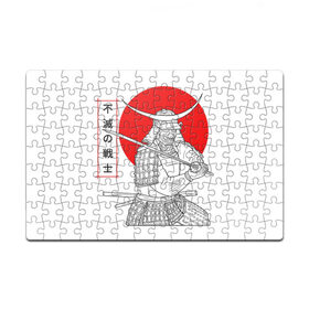Пазл магнитный 126 элементов с принтом Самурай в Курске, полимерный материал с магнитным слоем | 126 деталей, размер изделия —  180*270 мм | japan | samurai | катана | рисунок | самурай | япония