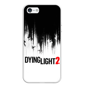 Чехол для iPhone 5/5S матовый с принтом Dying Light 2 в Курске, Силикон | Область печати: задняя сторона чехла, без боковых панелей | 2 | 2021 | dying light | light | logo | techland | игра | красный | кровь | лого | логотип