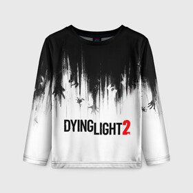 Детский лонгслив 3D с принтом Dying Light 2 в Курске, 100% полиэстер | длинные рукава, круглый вырез горловины, полуприлегающий силуэт
 | 2 | 2021 | dying light | light | logo | techland | игра | красный | кровь | лого | логотип