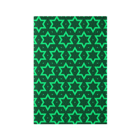 Обложка для паспорта матовая кожа с принтом Звезда Давида в Курске, натуральная матовая кожа | размер 19,3 х 13,7 см; прозрачные пластиковые крепления | вертикальный рисунок | звезда | звезда давида | звёзды | звезды давида | зеленый | зеленый узор | светлый | тёмный | узор