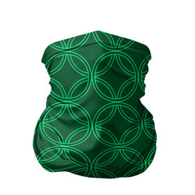 Бандана-труба 3D с принтом Зелёный узор в Курске, 100% полиэстер, ткань с особыми свойствами — Activecool | плотность 150‒180 г/м2; хорошо тянется, но сохраняет форму | геометрические фигуры | зеленый | круг | ромб | светлый | темный | узор