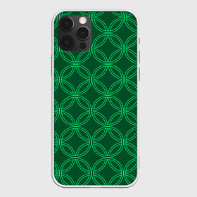 Чехол для iPhone 12 Pro Max с принтом Зелёный узор в Курске, Силикон |  | геометрические фигуры | зеленый | круг | ромб | светлый | темный | узор