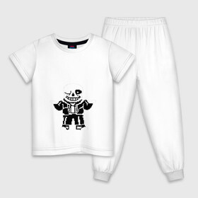 Детская пижама хлопок с принтом Undertale - Sans в Курске, 100% хлопок |  брюки и футболка прямого кроя, без карманов, на брюках мягкая резинка на поясе и по низу штанин
 | 