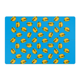 Магнитный плакат 3Х2 с принтом БУРГЕРЫ в Курске, Полимерный материал с магнитным слоем | 6 деталей размером 9*9 см | Тематика изображения на принте: food | pattern | бургеры | еда | паттерн