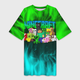 Платье-футболка 3D с принтом Minecraft | Майнкрафт в Курске,  |  | craft | creeper | game | mine | minecraft | pixel | roblox | блоки | грифер | игры | квадраты | компьютерная игра | крипер | маинкрафт | майн | майнкравт | майнкрафт | маркус перссон | пиксель | роблокс | шахта