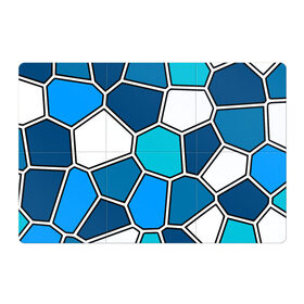 Магнитный плакат 3Х2 с принтом Ледяной витраж в Курске, Полимерный материал с магнитным слоем | 6 деталей размером 9*9 см | витраж | геометрия | зенит | сетка | синий | соты | футбол