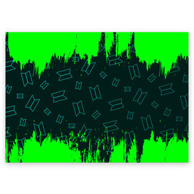 Поздравительная открытка с принтом BTS / БТС в Курске, 100% бумага | плотность бумаги 280 г/м2, матовая, на обратной стороне линовка и место для марки
 | Тематика изображения на принте: army | bts | jimin | jin | jungkook | k pop | kpop | music | pop | rm | suga | альбом | армия | бтс | ви | группа | джей | джонгук | иеы | к поп | кавай | корея | кпоп | музыка | поп | сюга | хоуп | чимин | чин | шуга