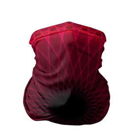 Бандана-труба 3D с принтом Неоновый туннель в Курске, 100% полиэстер, ткань с особыми свойствами — Activecool | плотность 150‒180 г/м2; хорошо тянется, но сохраняет форму | Тематика изображения на принте: красный | линии | неон | туннель | чёрный