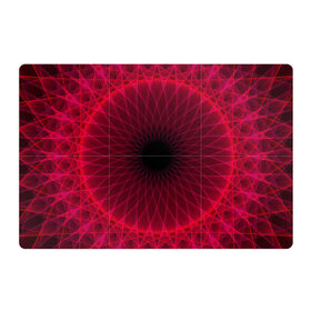 Магнитный плакат 3Х2 с принтом Неоновый туннель в Курске, Полимерный материал с магнитным слоем | 6 деталей размером 9*9 см | Тематика изображения на принте: красный | линии | неон | туннель | чёрный