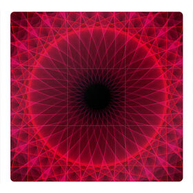 Магнитный плакат 3Х3 с принтом Неоновый туннель в Курске, Полимерный материал с магнитным слоем | 9 деталей размером 9*9 см | Тематика изображения на принте: красный | линии | неон | туннель | чёрный