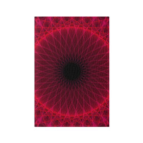 Обложка для паспорта матовая кожа с принтом Неоновый туннель в Курске, натуральная матовая кожа | размер 19,3 х 13,7 см; прозрачные пластиковые крепления | красный | линии | неон | туннель | чёрный