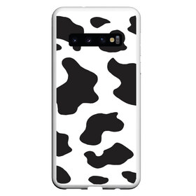 Чехол для Samsung Galaxy S10 с принтом COW PRINT в Курске, Силикон | Область печати: задняя сторона чехла, без боковых панелей | animals | cow | cow print | корова | коровий принт
