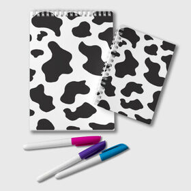 Блокнот с принтом COW PRINT в Курске, 100% бумага | 48 листов, плотность листов — 60 г/м2, плотность картонной обложки — 250 г/м2. Листы скреплены удобной пружинной спиралью. Цвет линий — светло-серый
 | Тематика изображения на принте: animals | cow | cow print | корова | коровий принт