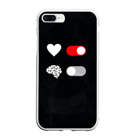 Чехол для iPhone 7Plus/8 Plus матовый с принтом Мозг отключись в Курске, Силикон | Область печати: задняя сторона чехла, без боковых панелей | любовь | прикольная | сердце | черный