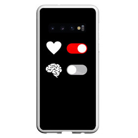Чехол для Samsung Galaxy S10 с принтом Мозг отключись в Курске, Силикон | Область печати: задняя сторона чехла, без боковых панелей | любовь | прикольная | сердце | черный