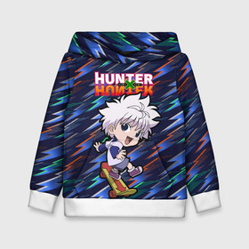 Детская толстовка 3D с принтом Киллуа Hunter x Hunter в Курске, 100% полиэстер | двухслойный капюшон со шнурком для регулировки, мягкие манжеты на рукавах и по низу толстовки, спереди карман-кенгуру с мягким внутренним слоем | Тематика изображения на принте: anime | hunter | hunter x hunter | killua | zoldyck | аниме | зодиак | охотник | охотники