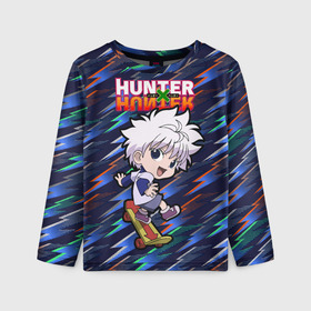 Детский лонгслив 3D с принтом Киллуа Hunter x Hunter в Курске, 100% полиэстер | длинные рукава, круглый вырез горловины, полуприлегающий силуэт
 | anime | hunter | hunter x hunter | killua | zoldyck | аниме | зодиак | охотник | охотники